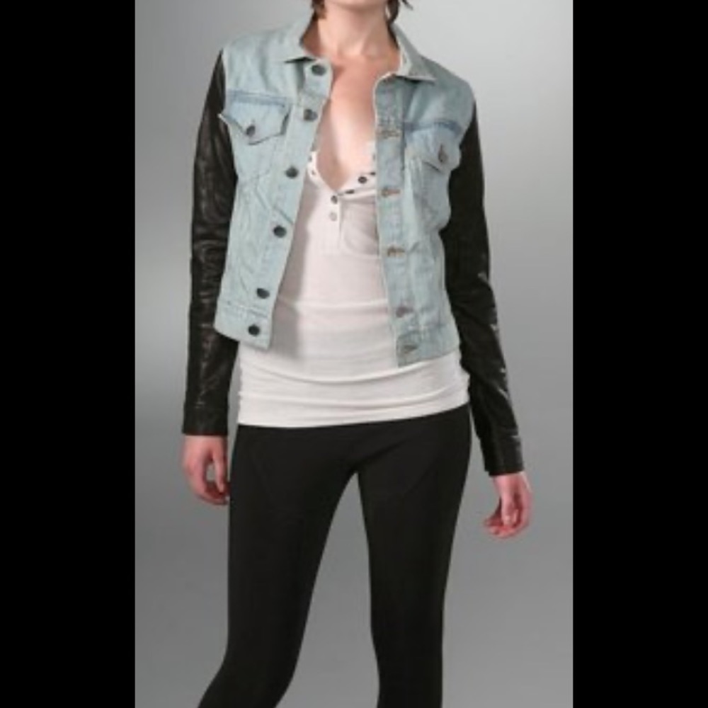 Alexander Wang Denim and Leather Jacket